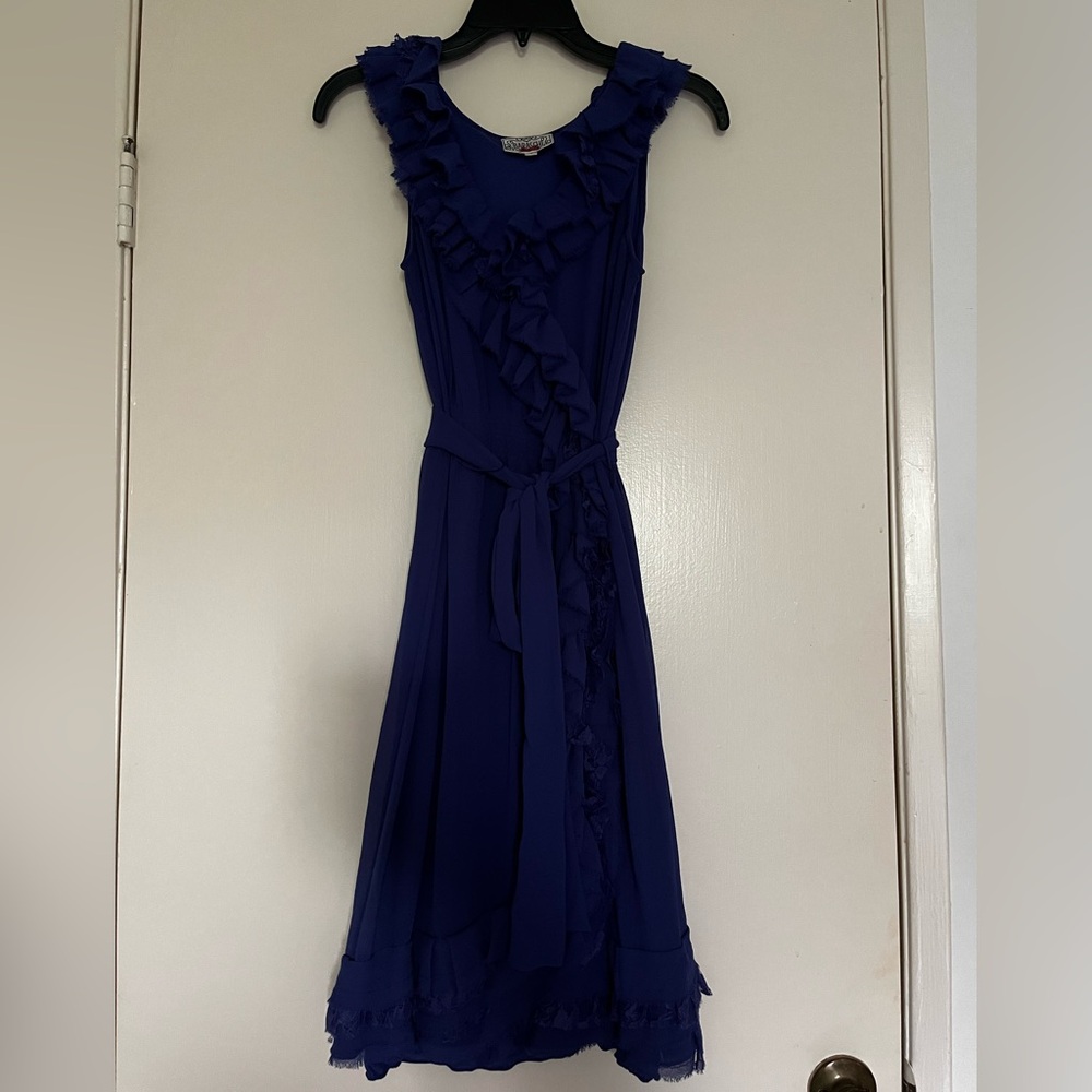 Blue Ruffled Dress - Picture 2 of 9